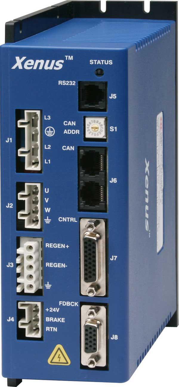 Xenus Control Modes Indexer, Point-to-Point, PVT Camming, Gearing, Position, Velocity, Torque R Command Interface Stepper commands Single-ended or Differential selectable CANopen ASCII and discrete