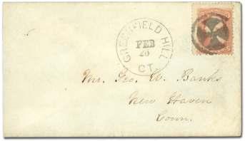 U.S. Fancy Cancels U.S. Fancy Cancels: Crosses and Crossroads Crosses and Crossroads 6005 Mal tese Cross on 1869, 3 ul tra ma rine (114), socked-on-the-nose blue can cel; small faults, oth er wise Fine.
