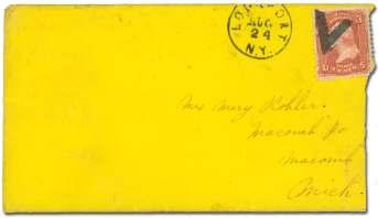 ........................ $35 6225 White hall NY, Neg a tive "W", 3 cancelled by fancy can cel with White hall NY fancy can cel, on cover ad -