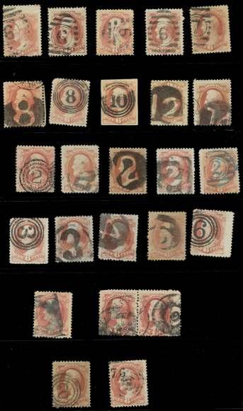 ........ $200 6291 Nu meral in El lipse Can cels, four teen stamps, some small