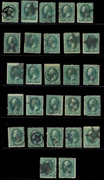 Stars U.S. Fancy Cancels: Stars 6470 Glen Allen VA, Red Pre Printed Star Can cel, reperfed at right, small faults, per fect strike, with