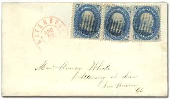 ............... $40 Waterbury 6544 Jersey ville IL, Solid Star, 2 cancelled by fancy can cel with Jersey