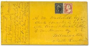 red "19" debit to Great Brit ain, re di rected to Ayton, light over all wear, F-VF. Scott $900.