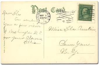 Zieher em bossed stamp pic ture post card to Hoboken NJ, chipped cor ner up per left and tear lower edge, VG.