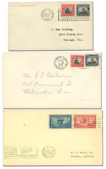 ................. $40 6690 1925, 10 or ange, ro tary, FDC (591), tied to a spe - cial de liv ery cover to In di ana Har bor, Ind by a June