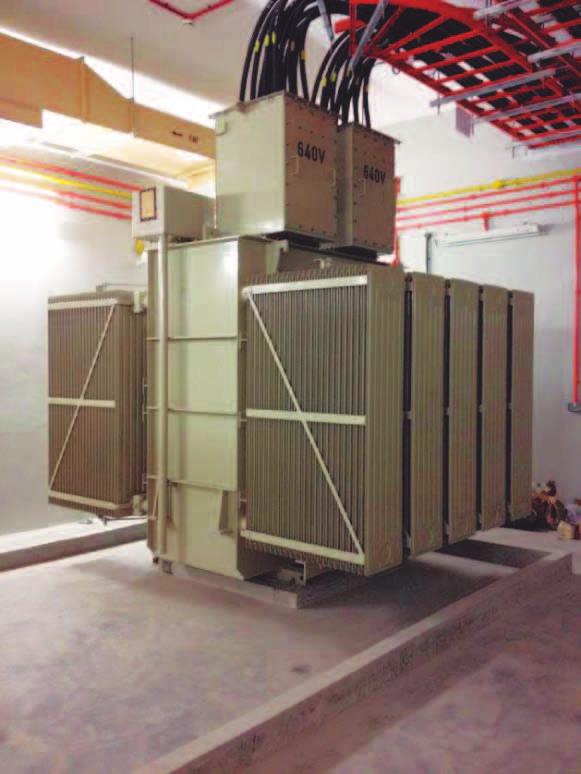 (Scott-Connection Transformer / Roof-Delta Connection Transformer) This transformer is used for a main power supply for AC Railway Traction power, which converts three-phase power (special high