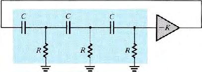 When the switch at the amplifier input is open, there are no oscillations. Imagine that a voltage Vi is fed to the circuit and the switch is closed.