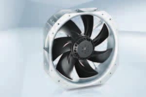 max. 865 m 3 /h C axial fans 280 x 280 x 80 mm Information Material: Housing: Die-cast aluminium Impeller: Sheet steel Number of blades: 7 Direction of air flow: Exhaust over struts Direction of