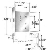 Interior Mortise Locks 2.5 (64mm) BACKSET SPECIFICATIONS FEATURES: Case is formed from heavy gauge steel for strength and assures solid fit in mortise preparation.