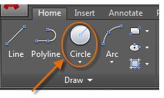 GUIDE TO AUTOCAD BASICS: GEOMETRY Circles The default option of the CIRCLE command requires you to specify a center point and a radius.