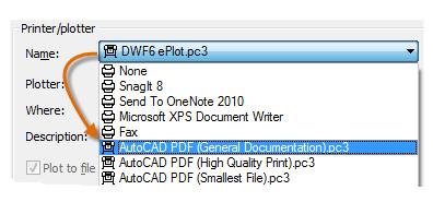 GUIDE TO AUTOCAD BASICS: PRINTING Output to a PDF File The following example shows you how to create a page setup for creating PDF files.