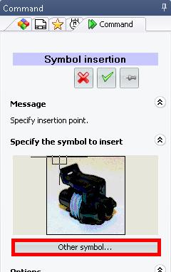The Side Panel will change to a Symbol insertion menu.