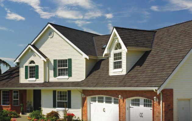 LUXURY SHINGLES COLOR AVAILABILITY Arcadia Shake, shown in Solaris Weathered Wood ARCADIA SHAKE Black Walnut Four-layer laminate construction mimics the look of cedar shakes Four cutouts on the top