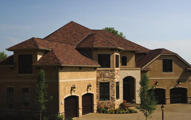 LUXURY SHINGLES COLOR AVAILABILITY Aged Bark Autumn Blend Presidential Shake, shown in Aged Bark PRESIDENTIAL SHAKE Charcoal Black Two-piece laminated fiberglass construction Distinctive sculpted,