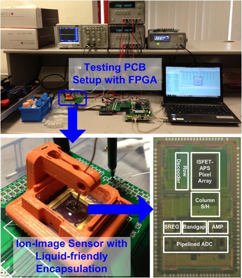 64x64 Sensor Array Testing Setup Parameters Process Pixel Type Pixel Size Pixel Optical Sensing Area Pixel Chemical Sensing Area Specifications Standard TSMC 0.