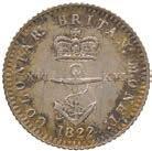 Coinage, Silver 1/16-Dollar, 1822 (KM 1; Br