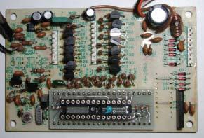 (Step 4) Install the conversion board on the DISPLAY COUNTER UNIT and solder pin-header pins.