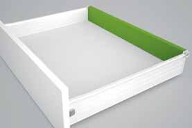 railing positions Click-hold feature for ease of assembly Benefits for the consumer Smooth epoxy finished surface for hygiene and ease of cleaning Perfect colour match on metal backs with drawer