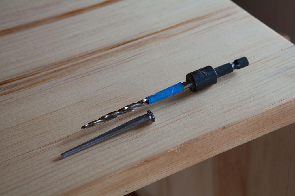 The most difficult part of using cut (or wrought) nails is drilling the correct pilot both its diameter and length.