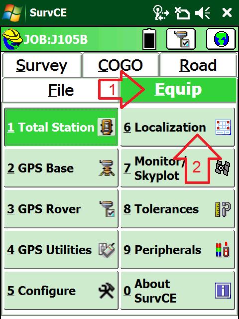 Click on the Equip tab: Make sure that an appropriate Geoid file is listed to the right of the