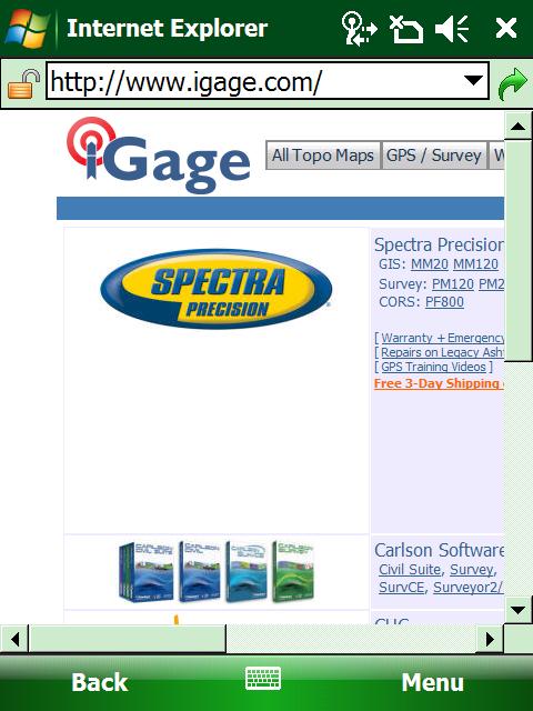 Click in the address bar, turn on the keyboard and enter a web address like www.igage.