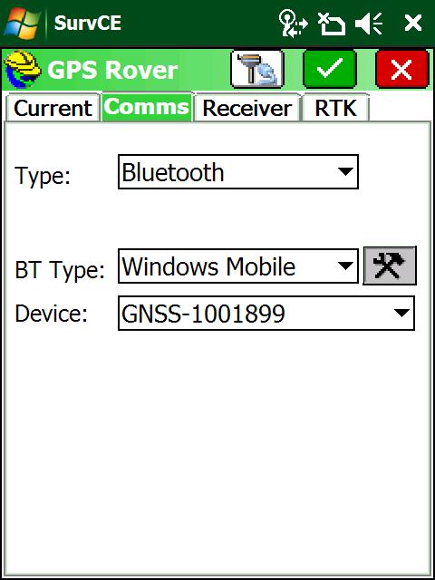 Click on the Bluetooth Connect button (looks like Bluetooth icon with cable pointing towards it : Check to