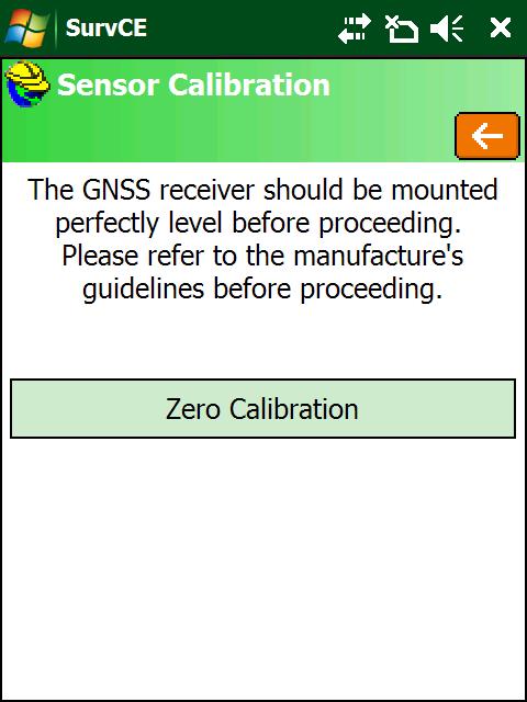 7. Click on Zero Calibration : 9. The ebubble Zero Calibration will take 15-seconds to complete. 10. Next click on Sensor Calibration again, then click on Compass (AUTO) : 11.