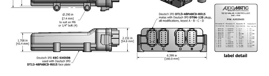 The bolt length will be determined by the end-user s mounting plate thickness. The mounting flange of the controller is 0.25 inches (6.35 mm) thick.