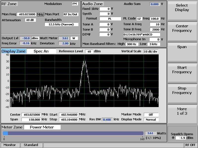 audio frequency and deviation that is modulating the TX DMR
