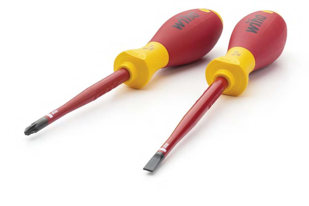 Wiha SoftFinish electric slimfix. The safe and comfortable insulated VDE screwdriver. slimtechnology For slotted, Phillips and Pozidriv screws. For internal square drive and terminal screws.