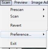 Main Window Area [Fixed Windows] Menu Commands - Scan Prescan - Prescan Current Frame: Pre-scan the existing slide.