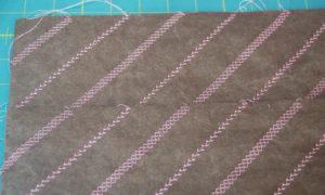 placing the next row of stitches on the same angle, and keeps rows equally distanced from each other. Cover the entire surface of the Kraft-Tex panel.