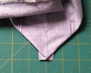 matching the seam to the center of the side panel.