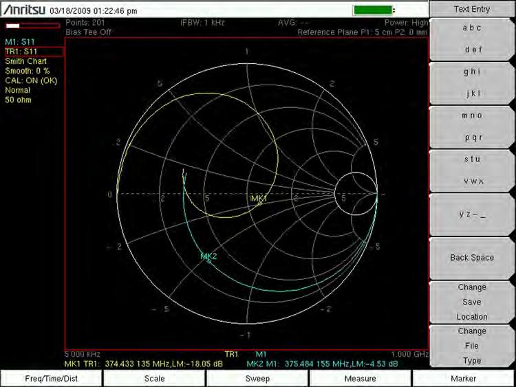 5-3 1-Port Smith Chart Tuning Example Chapter 5 VNA Measurements 5-3 1-Port Smith Chart Tuning Example The Smith Chart is a useful tool for tuning input match.