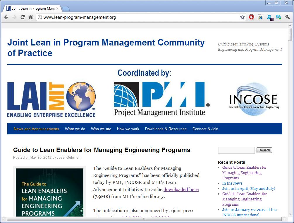 www.lean-program-management.org Join the mailing list one email and presentation per month.