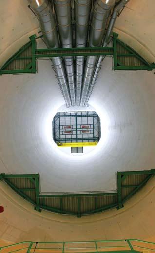 The view of the main shaft from the floor of the experiment cavern