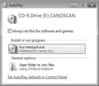 The screen may close automatically when the USB cable is unplugged. Quit all running applications before installation.