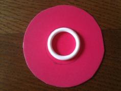 Materials 1 25mm plastic curtain ring (see note below) - you can use any size you like, but this will make an average sized button Scrap of woven cotton fabric - plain or small prints work well, the