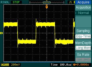 Example 4: To Reduce the Random Noise on a Signal If the signal applied to the oscilloscope is noisy (Figure 3-2), you can set up the oscilloscope to reduce the noise on the waveform and avoid its