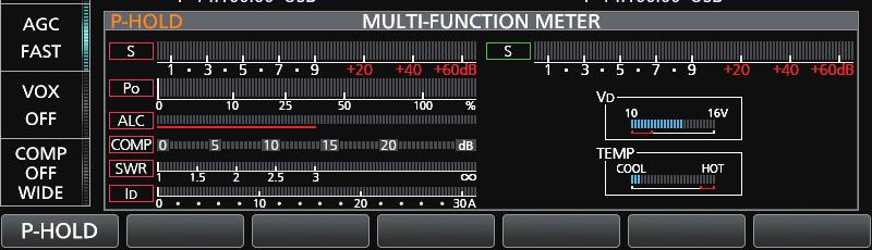 BASIC OPERATION 3 Meter display (Continued) DDDisplaying the Multi-function meter You can simultaneously display all the parameters. L The TEMP meter is also displayed on the Multi-function meter.