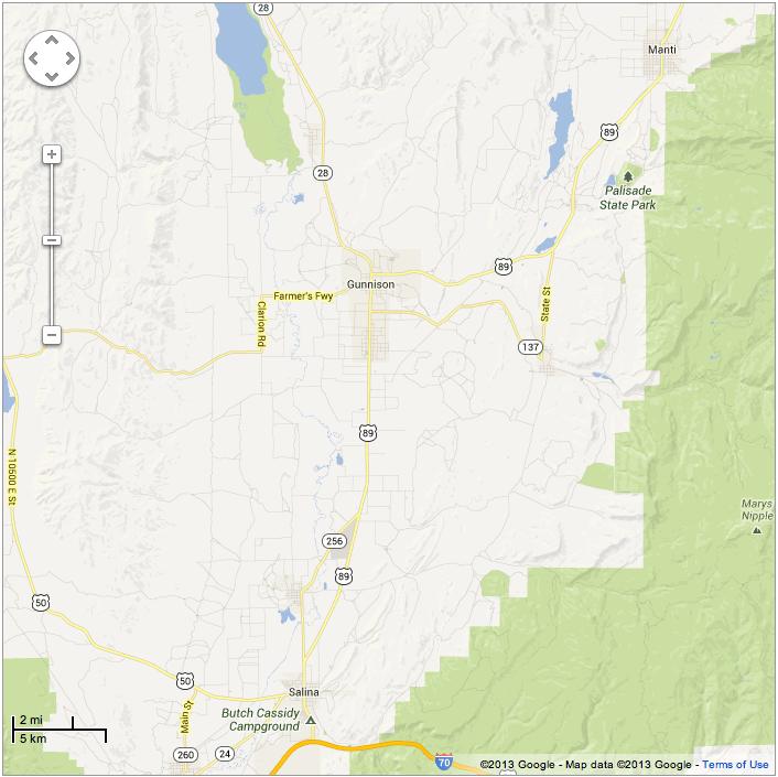 Dave then used a di erent scale map to approximate the distance he d have to bike to get from the Butch Cassidy Campground to Palisade State Park.