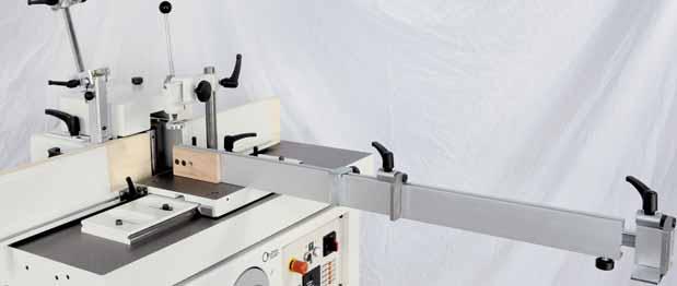 The PRO-10 tenoning table can be retracted easily and within a few seconds to leave
