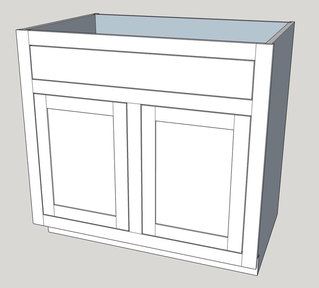 Kitchen Base Cabinet: Single Drawer with Double Doors