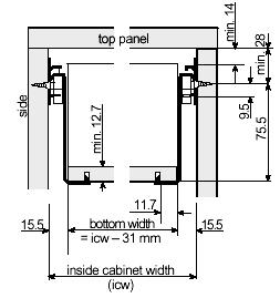 Building Metal Drawers Using KISS II System Note: This drawing is not typical of recommended box construction. Sides of cabinet should extend to top of cabinet.