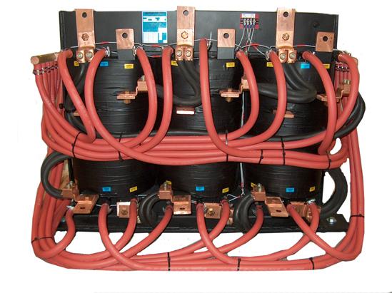 Line Frequency Transformers are available in dry type or water-cooled construction.