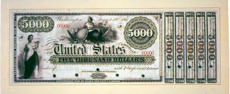 Issued August 19,1861. 210a 1,000 Dollar Note. Issued October 1, 1861. Red serial numbers. 210b. 1,000 Dollar Note. Issued October 1, 1861. Blue serial numbers.