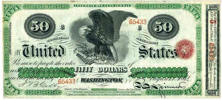 211a. 5,000 Dollar Note. Issued October 1, 1861. Red serial numbers. 211b.