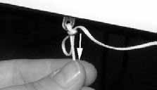 Shade Adjustment Remove Excess Cord 1. Pull on the end of the cord at the cord tensioner to release the slip knot. 1. Slip Knot 2. Pull cord to create tension. 3. Re-tie a knot at the cord tensioner.