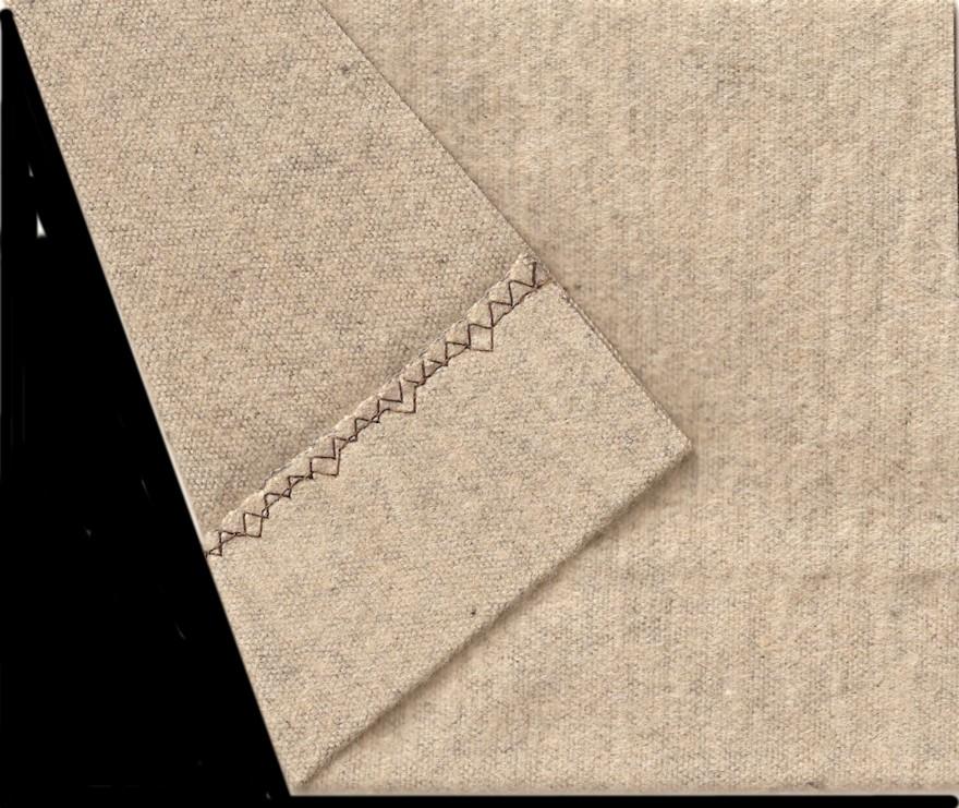 Blind Hem Fabric: Heavy flannel, 6 x 7 Needle: 80/12 Universal Needle Position: As programmed BERNINA Presser Foot: Reverse Pattern Foot #1/1C/1D and Blind Hem Foot #5 bernette Presser Foot: