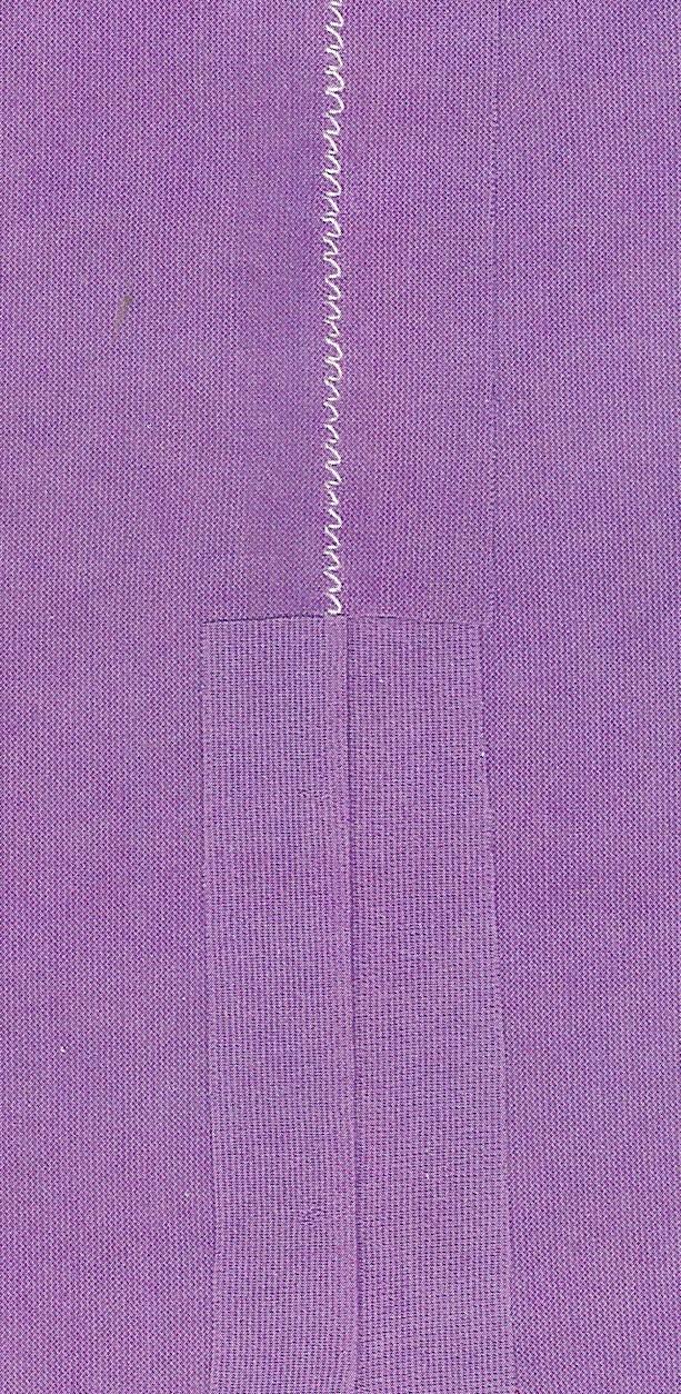 Stretch Stitch Fabric: Spandex, two pieces, 2 x 6 each Needle: 80/12 Universal (Ballpoint may also be used) Needle Position: As programmed BERNINA Presser Foot: Reverse pattern Foot #1/1C/1D bernette